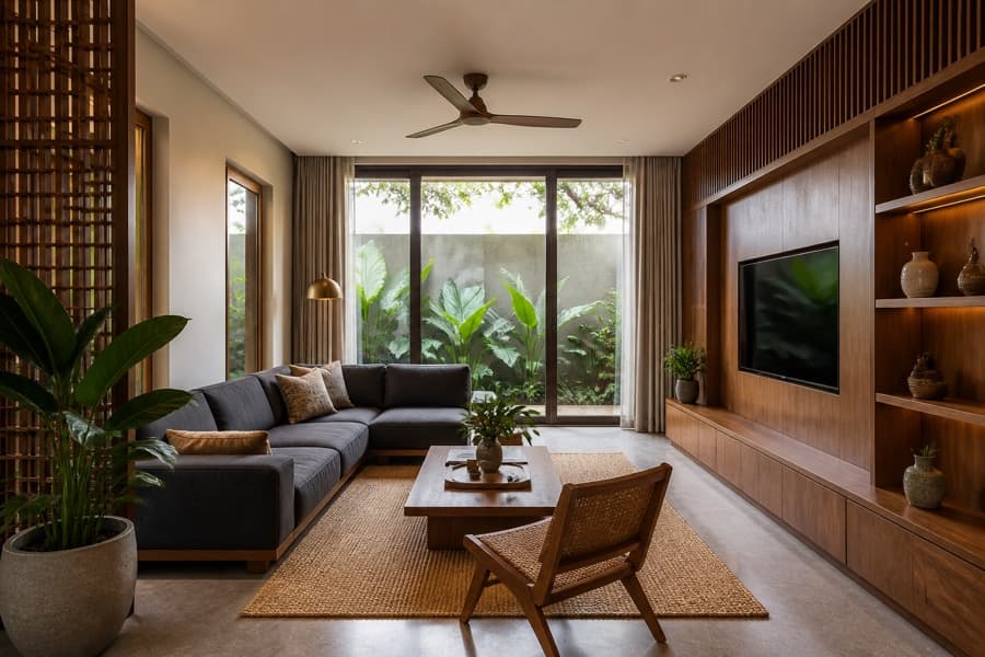 Interior ruang tinggal hasil karya profesional